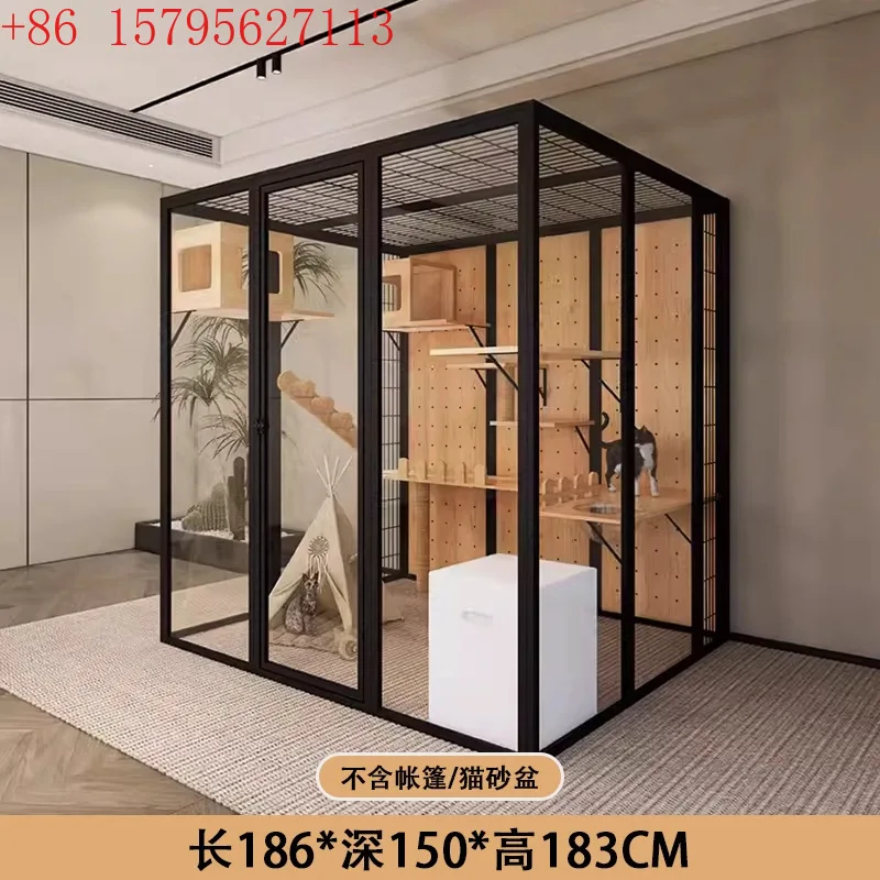 

Panoramic cat villa oversized cat cage household glass large space luxury cat room