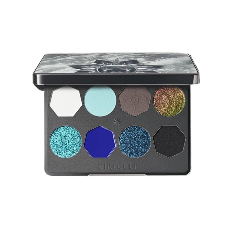 

Girlcult 8 Colour Eyeshadow Palette Blue Smokey Matte Highlighter Shimmer Make Up Glitter Palette For Eyes