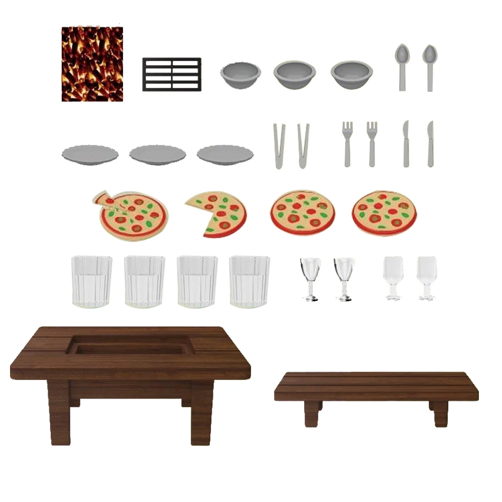 Puppenhaus Grill Miniatur möbel im Maßstab 1: 12 Picknick-Set im Freien so tun, als ob Kaninchen Ente Familie Essen Küche Spielzeug Mädchen Geburtstags geschenk