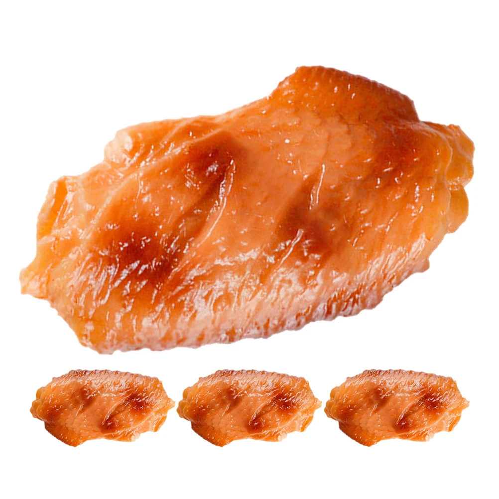 

4 Pcs Chicken Wing Ornaments Artificial Display Decoration Photo Prop Model Pvc