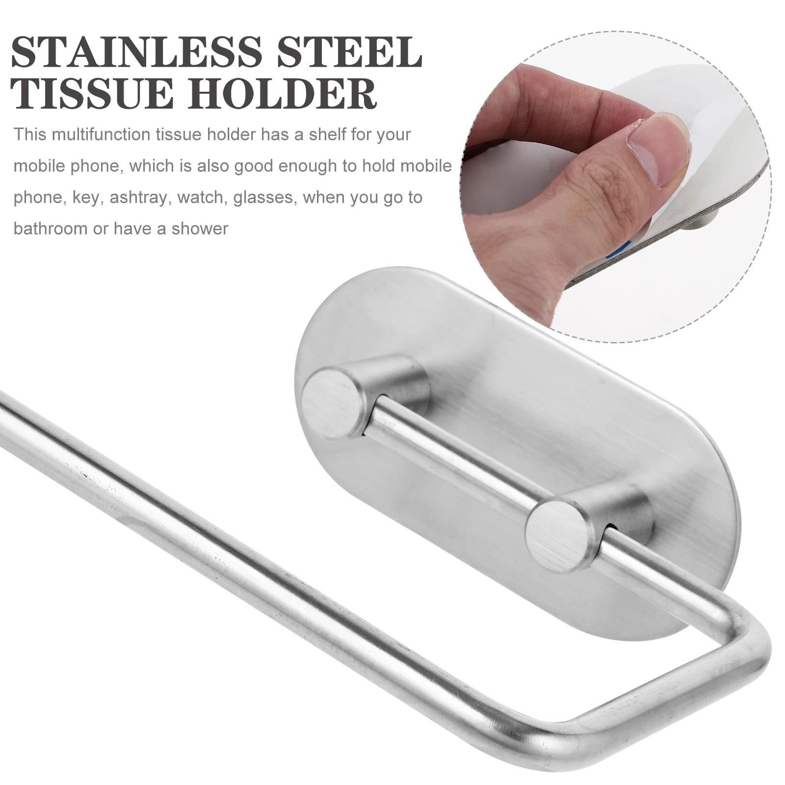 

Nail-free Hook Tissue Holder Bathroom Paper Towel Dispenser Toilet Stainless Steel Bracket
