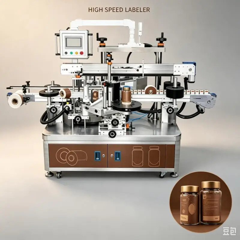 Automatic Labeling Machine High Speed Sticker Applicator Precision Bottle Labeler Industrial Packaging Equipment Factory Use