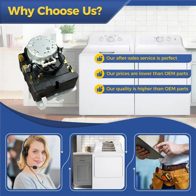 【كفاءة 】WE04X25281 لـ GE Hotpoint، جزء استبدال مؤقت المجفف لغسالة GE Hotpoint، أجزاء ملحقات مؤقت المجفف