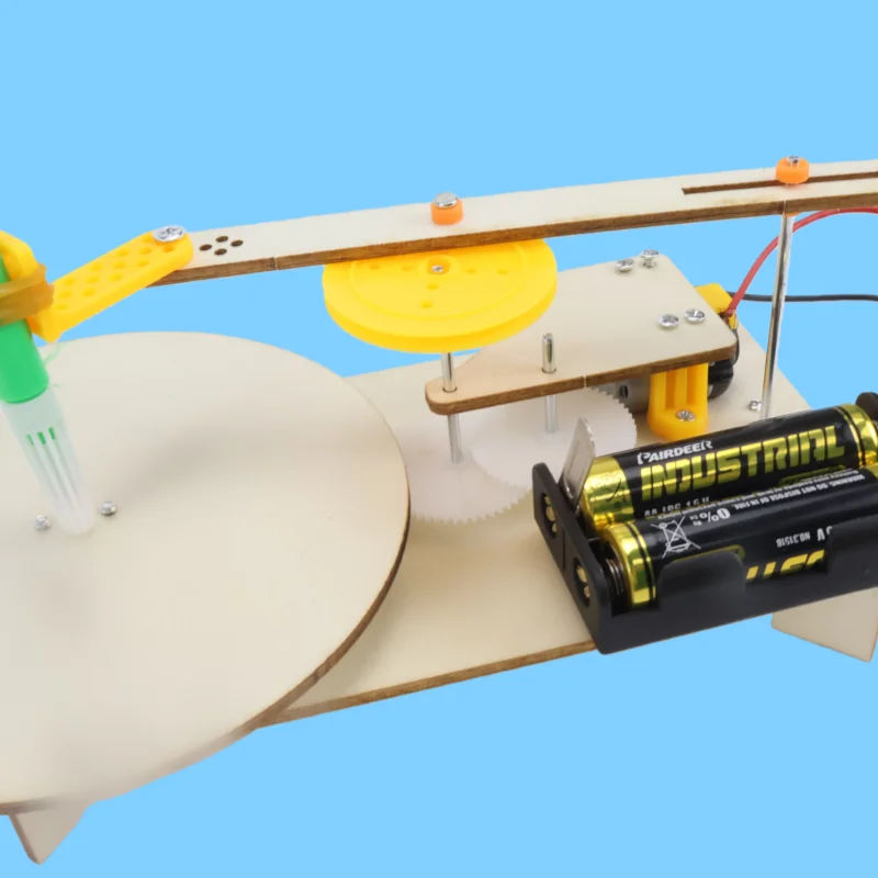 DIY Creative wooden electric plotter Drawing Robot STEM Kids Model Automatic Painting Science Electronics Kits Experiment