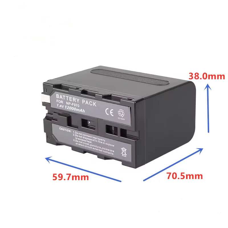 Imagem -02 - Bateria de Luz da Câmera para Display de Vídeo Led Bateria de Luz da Câmera Yongnuo Bateria de Monitor de Bateria de Luz 7.4v 12000mah Np-f970 Npf-960