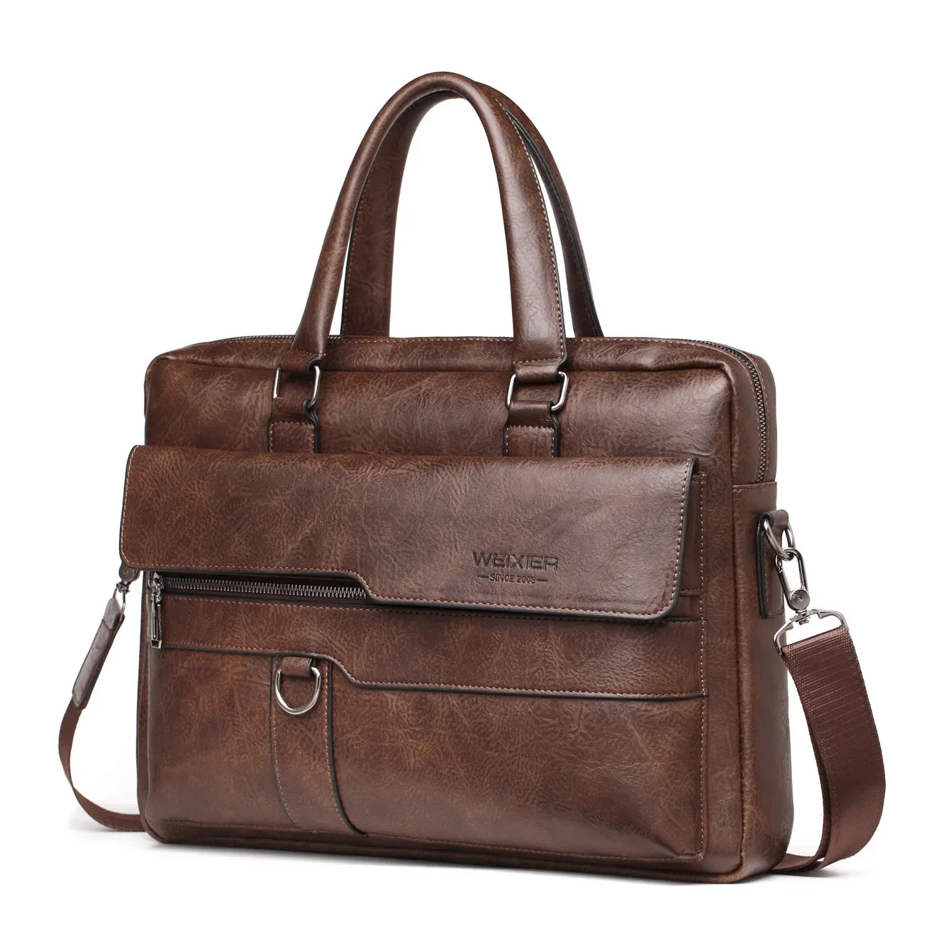 

Hot Men Briefcase Bag High Quality Leather Messenger Bag Luxury Brand Office Bags For Men Business Handbag 14 Inch Laptop Bag