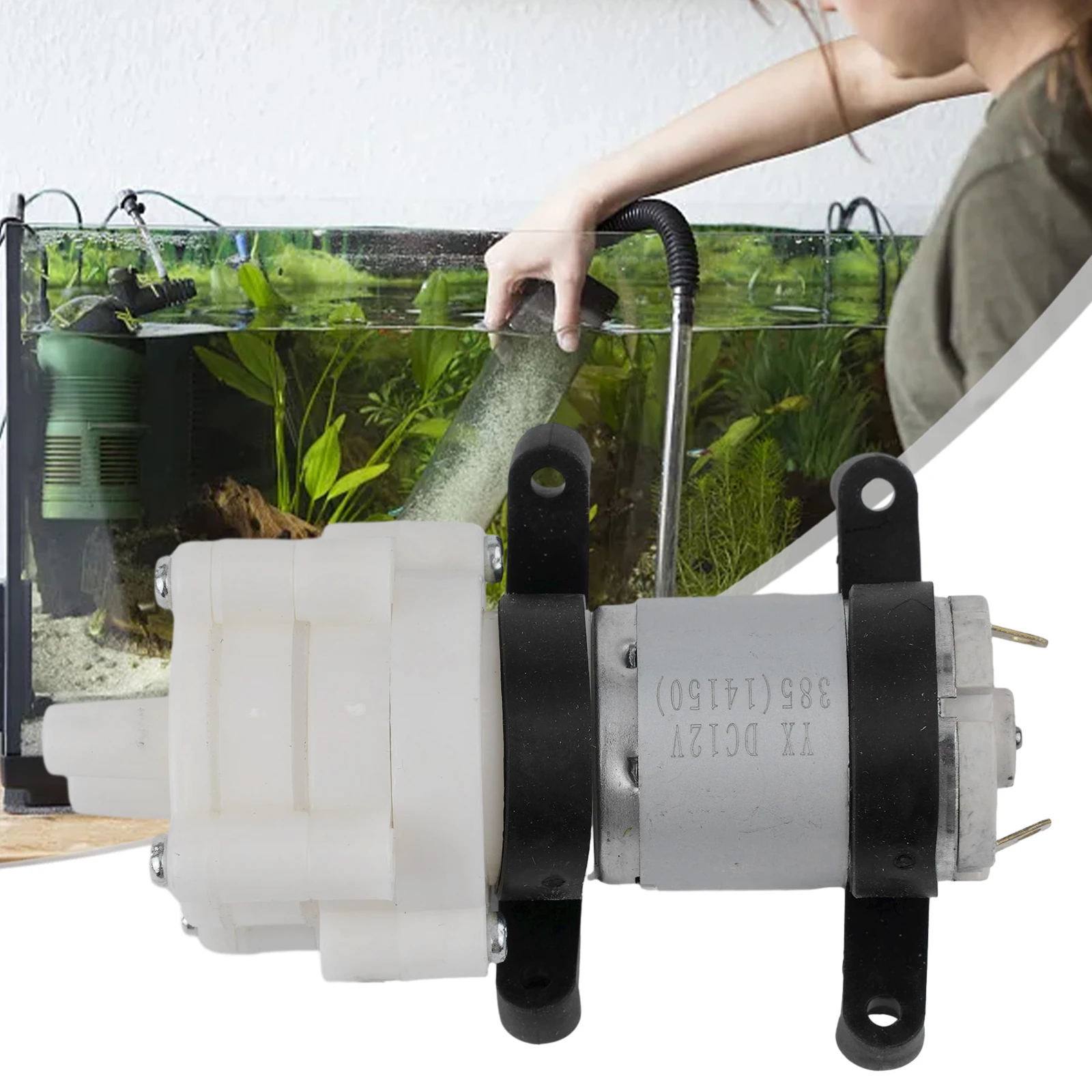 Robust and Duarable R385 Aquarium Diaphragm Pump, Low Power Consumption, Ensures a Healthy Environment for your Fish