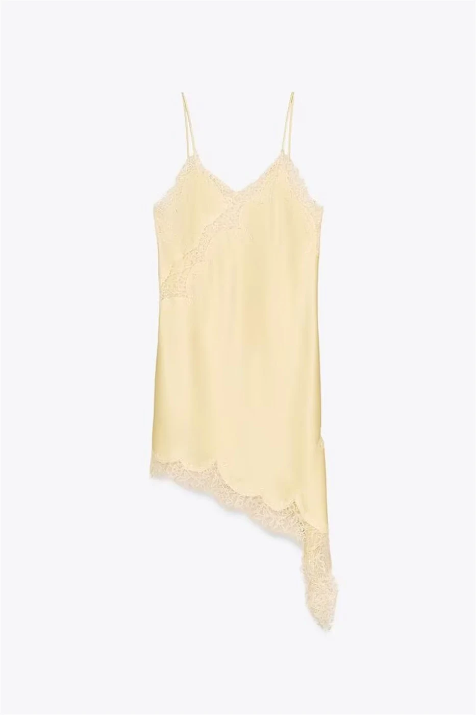 Abiti asimmetrici in pizzo da donna Abiti sexy con scollo a barchetta e splicing in pizzo trasparente con scollo all'americana da donna