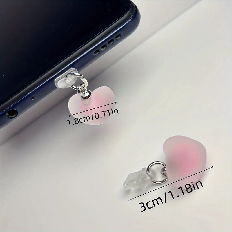 

Heart Shaped Phone Dust Plug Pendant, Heart-Shaped Pendant Suitable For iPhone/Type-C Universal Phone Accessories