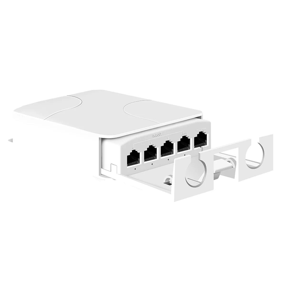 POE Repeater Baru 4-Port IP55 Outdoor Tahan Air POE Repeater 100Mbps 1 Sampai 4 Saklar Jaringan PoE Extender untuk Kamera IP 100M