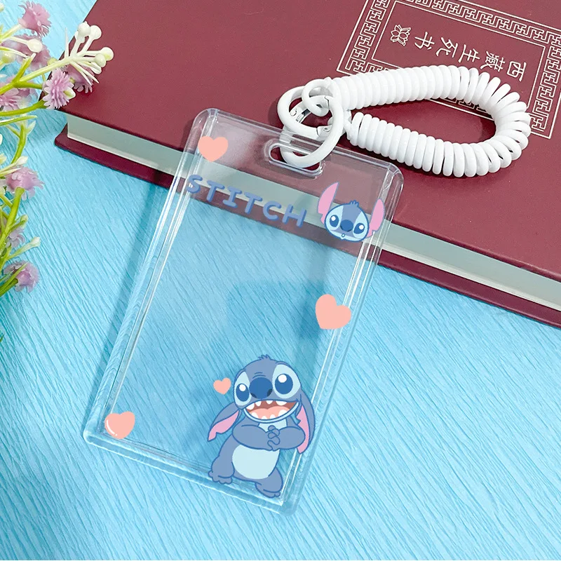 حامل بطاقة الطالب إطار كوميدي شفاف علامة الأمتعة ديزني غرزة الملاك الكرتون الاطفال حامل بطاقة المدرسة لاقط بطاقة #3