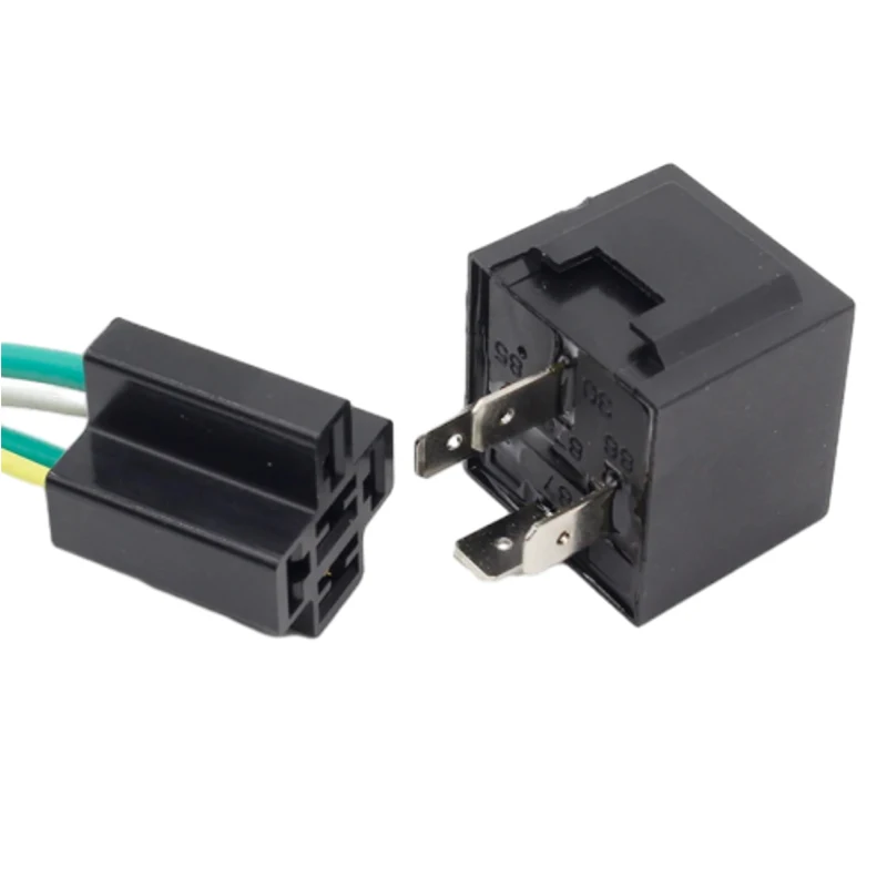 1 pair 12V 12Volt 40A Auto Automotive Relay Socket 40 Amp Relay & Wires