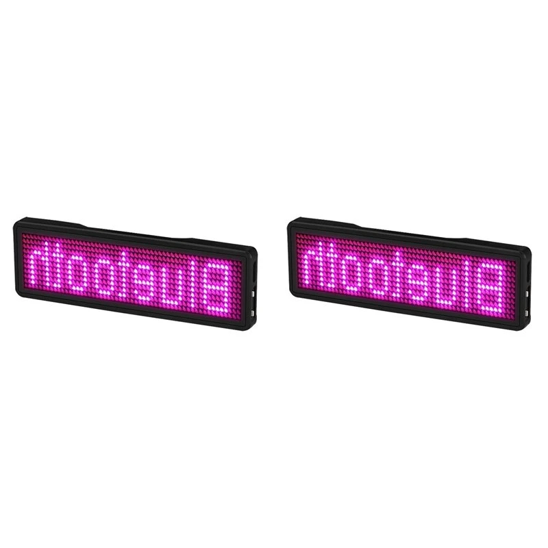 AT19-2X Bluetooth LED Name Badge Rechargeable Light Sign DIY Programmable Scrolling Message Board Display LED,Type 3