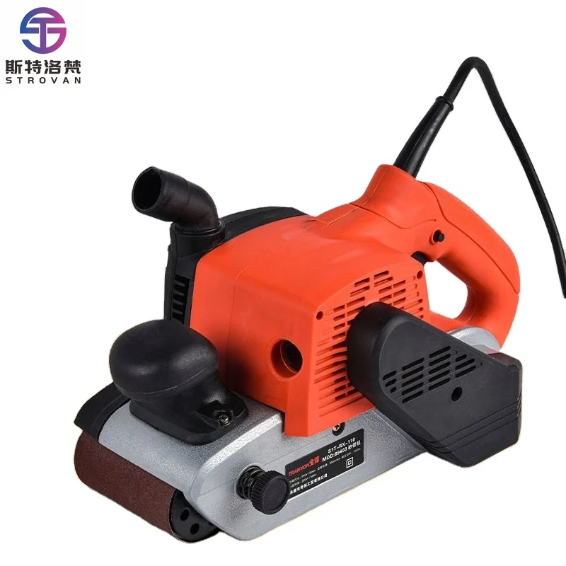 Portable 4Inch Woodworking Polishing Belt Sanding Machine 1600W Variable Speed Corded Electric Wood Planer Mini Wide Belt Sander