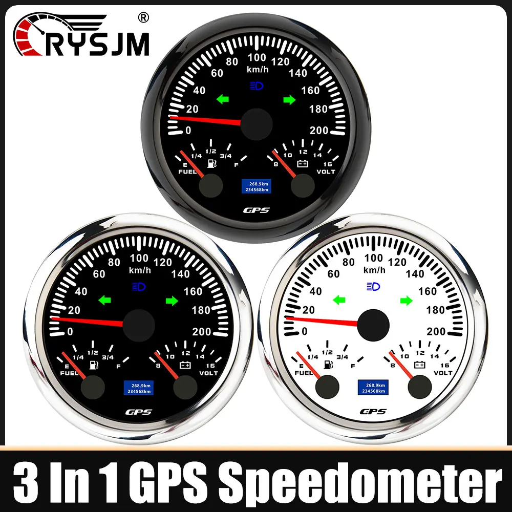 

Водонепроницаемый цифровой индикатор 3-в-1: GPS-спидометр, указатель уровня топлива, вольтметр с сигнализацией поворота и аварийной сигнализацией для автомобилей и морских судов 12В/24В
