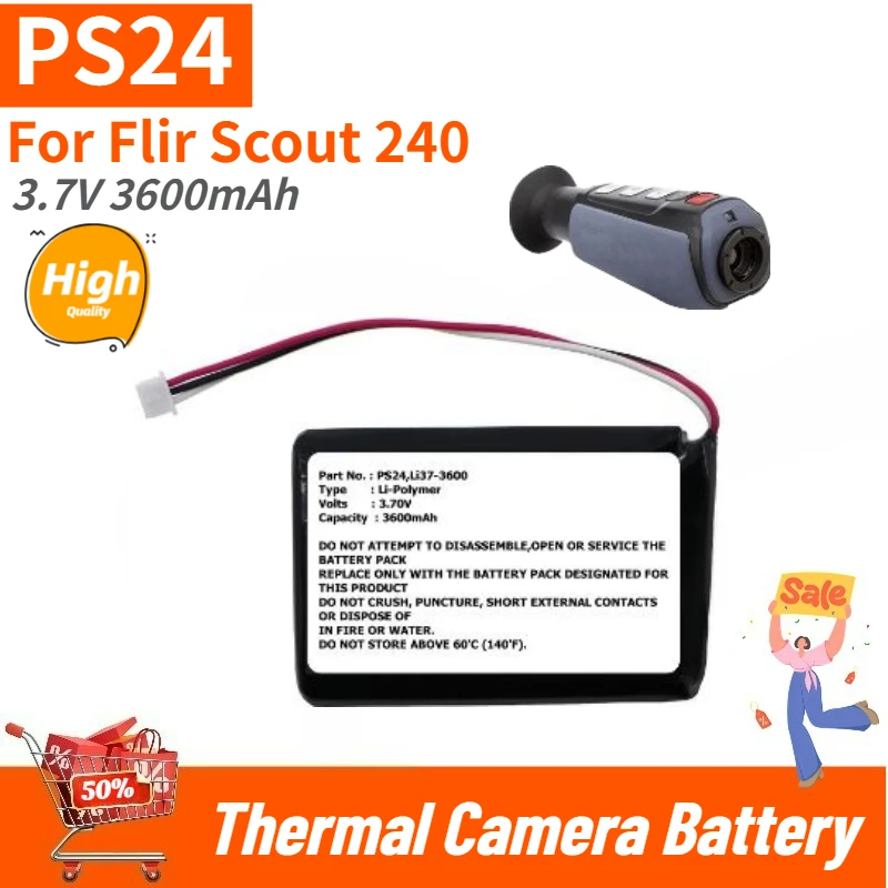 

PS24 High Quality Thermal Camera Battery 3.7V 3600mAh for Flir Scout 240 Brand New Replacement Battery