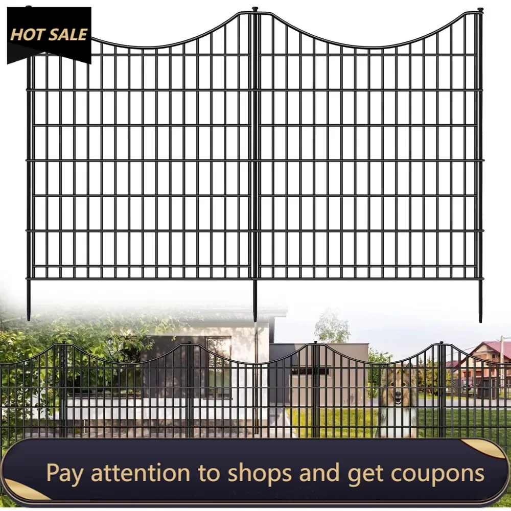 

12 Panels No Dig Decorative Garden Fence, 33 in(H) X 28.8 ft(L) Garden Fencing Animal Barrier, Dogs Rabbits Pets Blocker