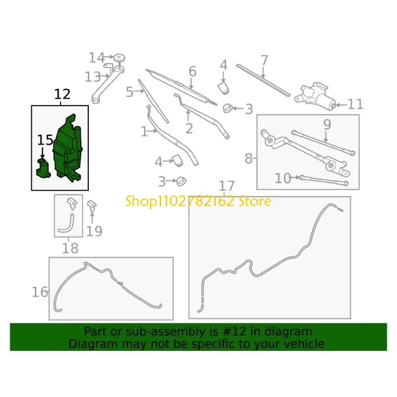 547B Universal Fit Windshield Washer Reservoir 28910-6FP0A 28910-6FL0A NI1288184 Large 2.5L Capacity Easy Monitoring