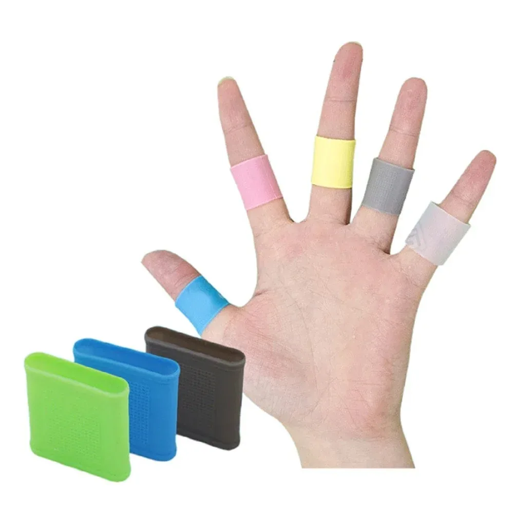 10Pcs 스포츠 미끄럼 방지 손가락 밴드 실리콘 손가락 슬리브 손 보호대 테니스 골프 액세서리 농구 및 낚시 사용 썸네일 3