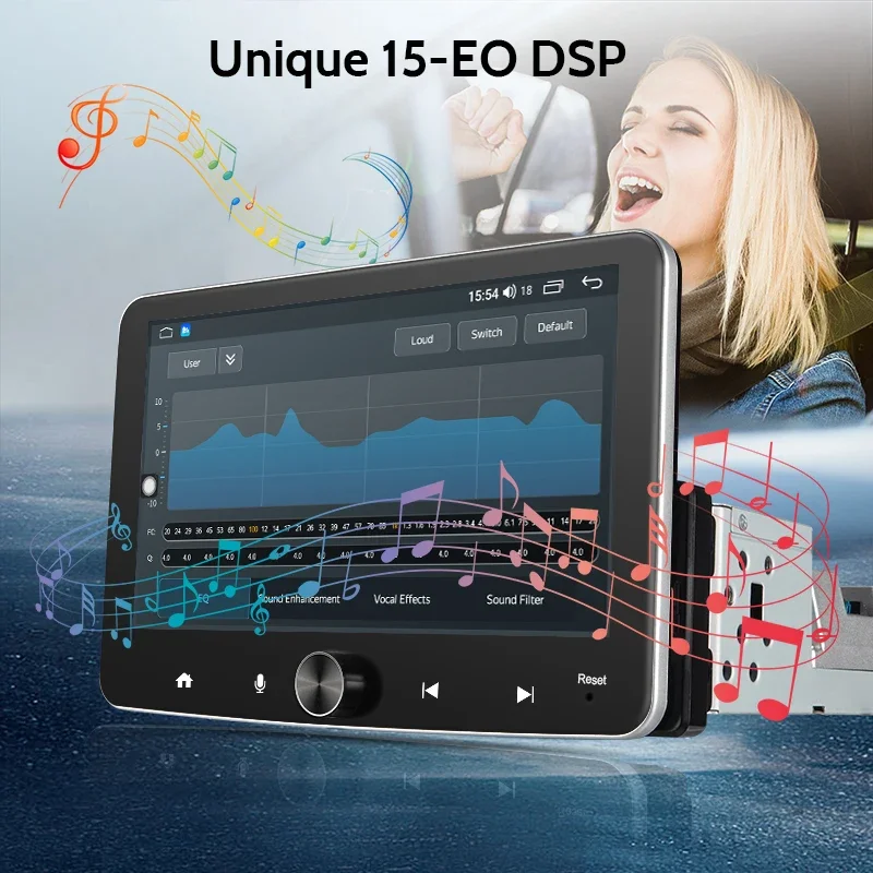 Android 7-inch rotary knob car radio 1 Din CarPlay Android car multimedia player Bluetooth WiFi FM receiver, suitable for variou