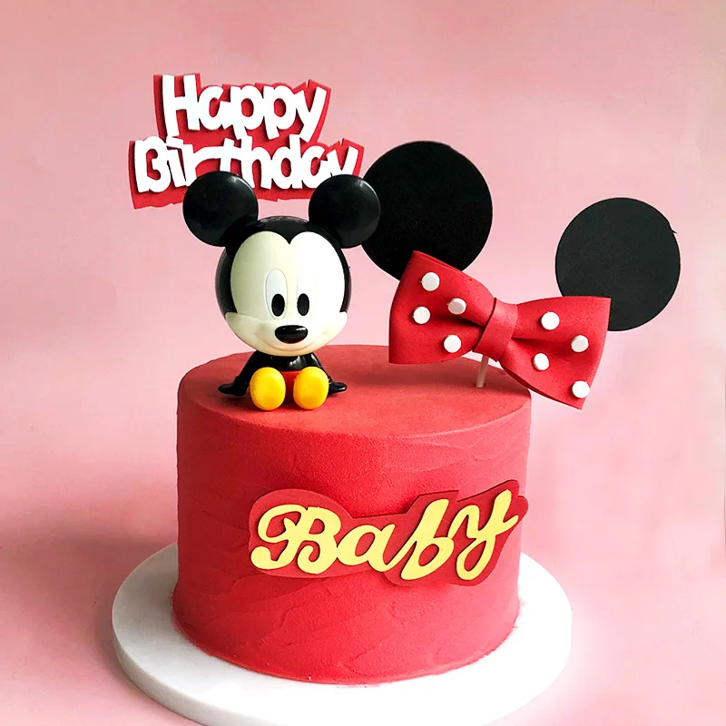 Suprimentos para festa de aniversário do mickey mouse, talheres descartáveis, prato de papel, balão de presente para crianças, decorações de festa de chá de bebê