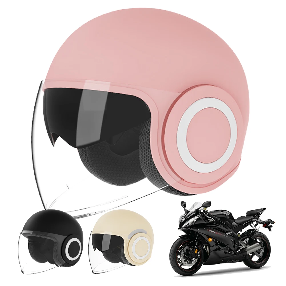 Capacete de segurança para motocicleta, lente dupla, boné de bicicleta, antirreflexo, adorável, ultraleve, capacete de segurança para bicicleta, scooter, atv, utv