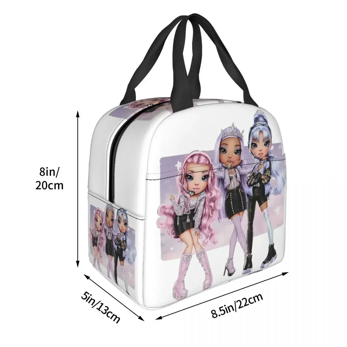 Rainbow High Sisters Insulated Lunch Bag for Women Leakproof RH KPOP Cooler Thermal Bento Box Kids School Children lunchbag