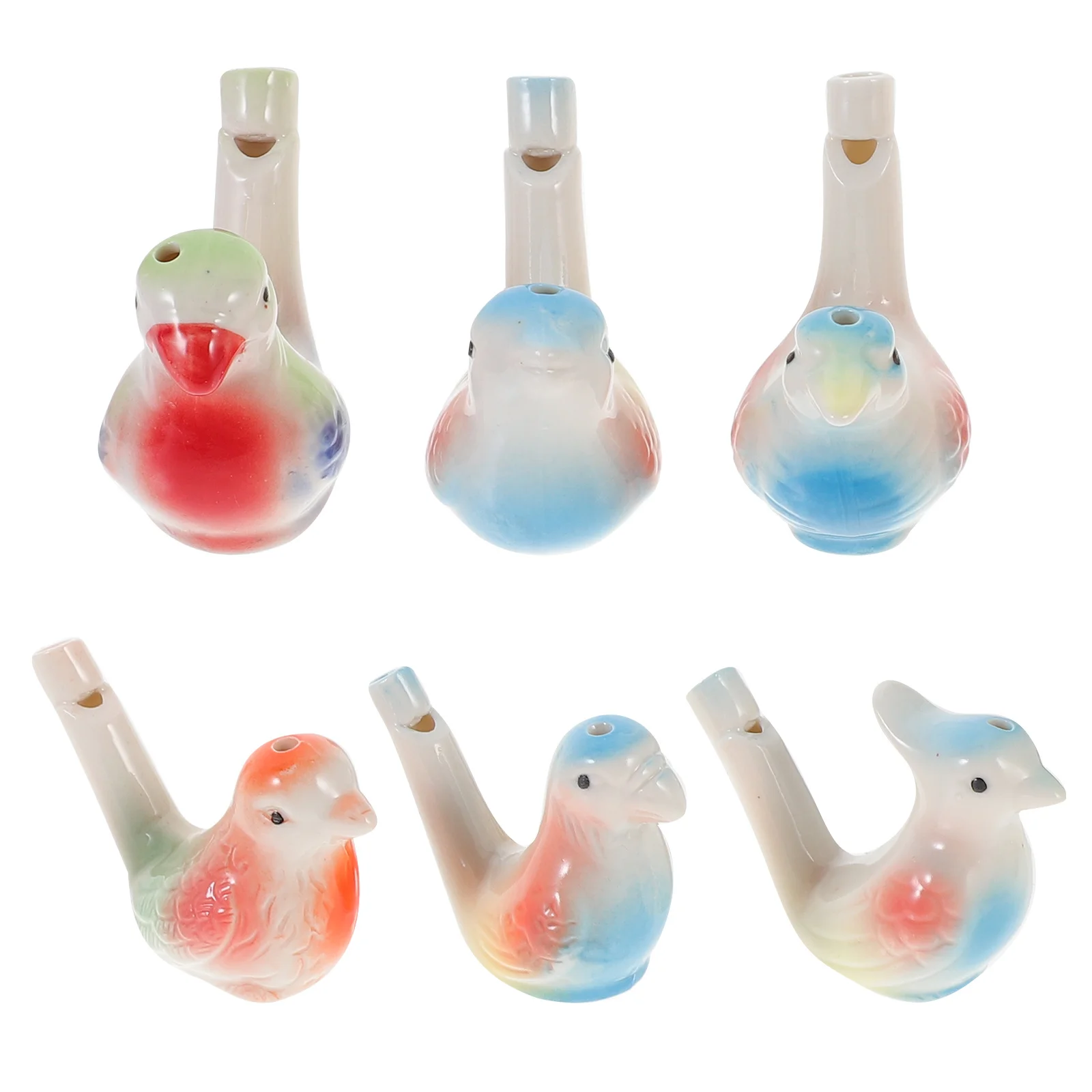 

6Pcs Water Bird Whistles Ceramic Early Learning Instruments for Kids Birthday Party Favors Music Playing Education