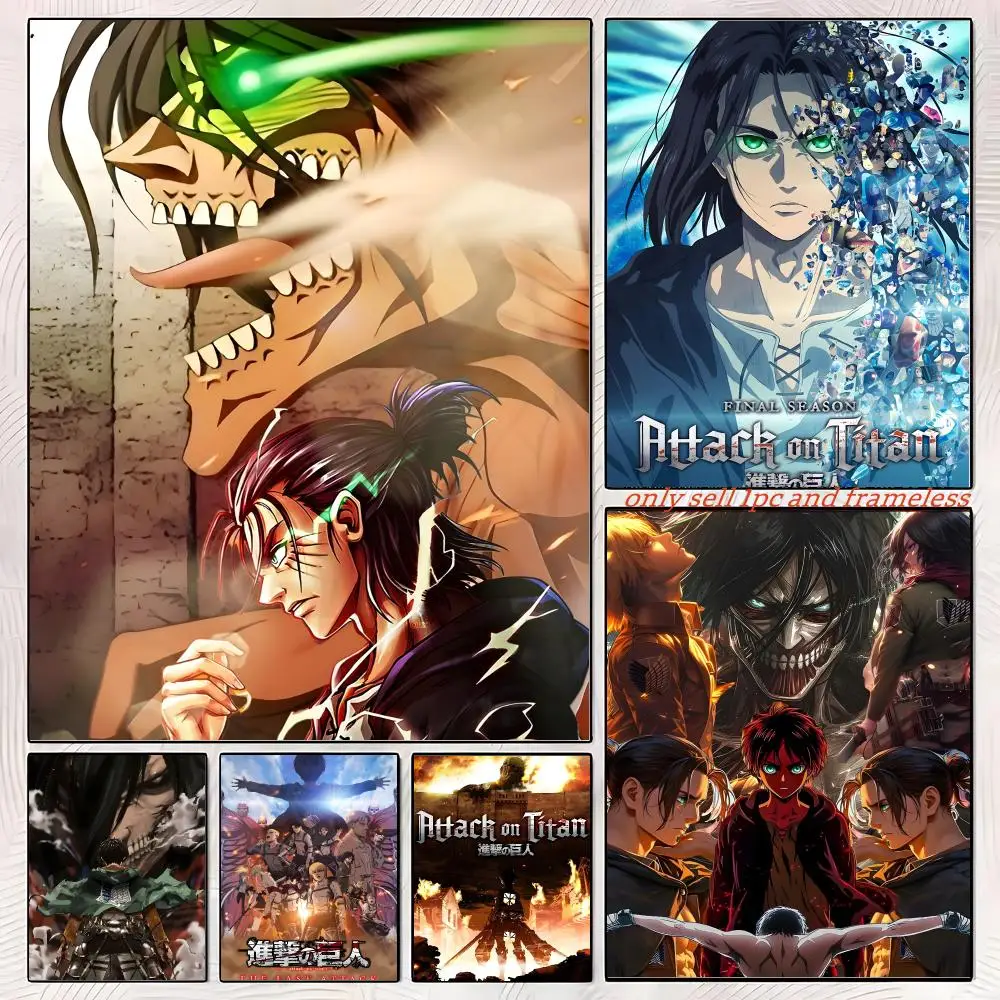 Cartoon Attack On Titan Anime Poster HD Wall Art interior Hallway Home Decoration Holiday Gifts
