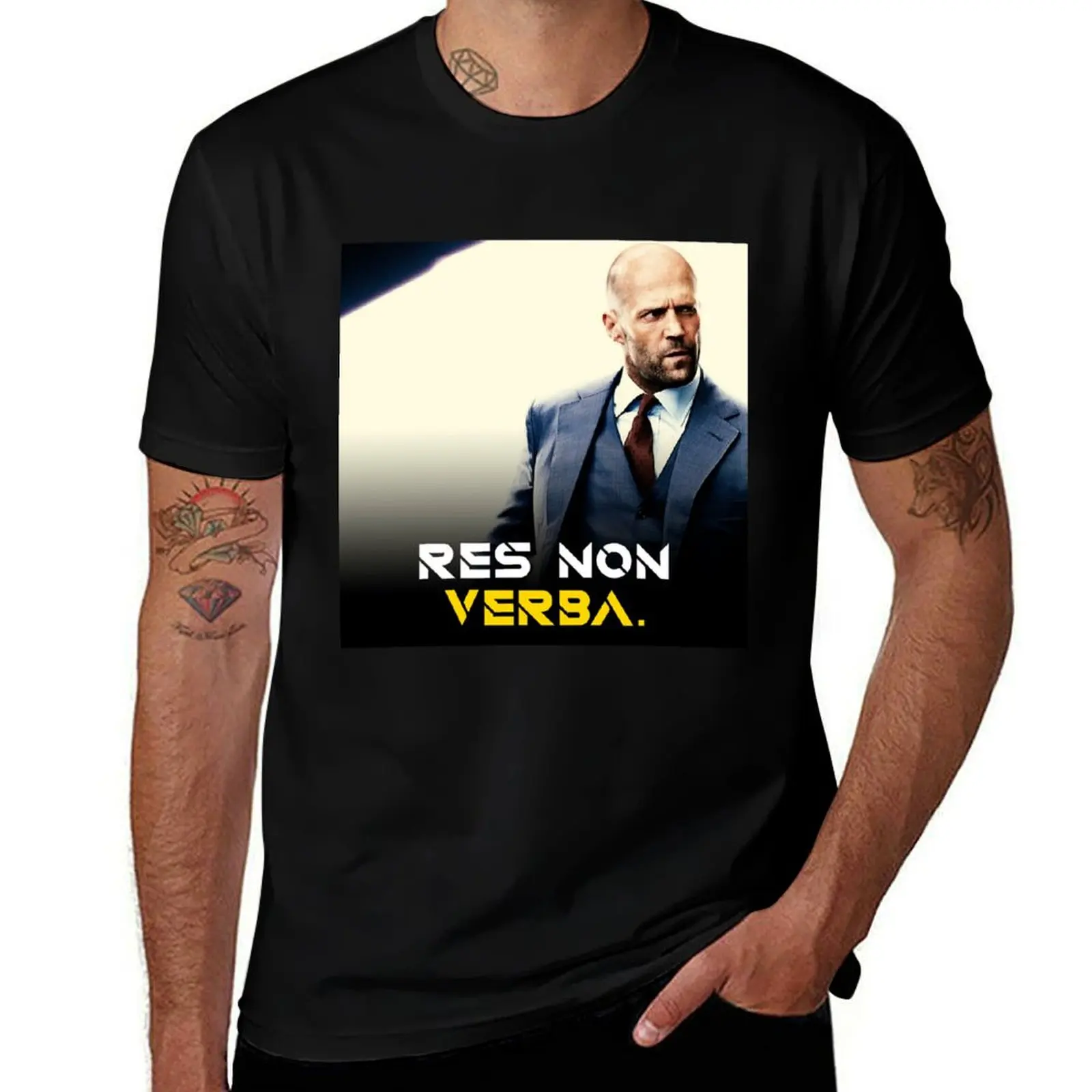 

Retro Vintage Jason Statham Motivational Quote Res Non Verba Gift For Everyone T-Shirt