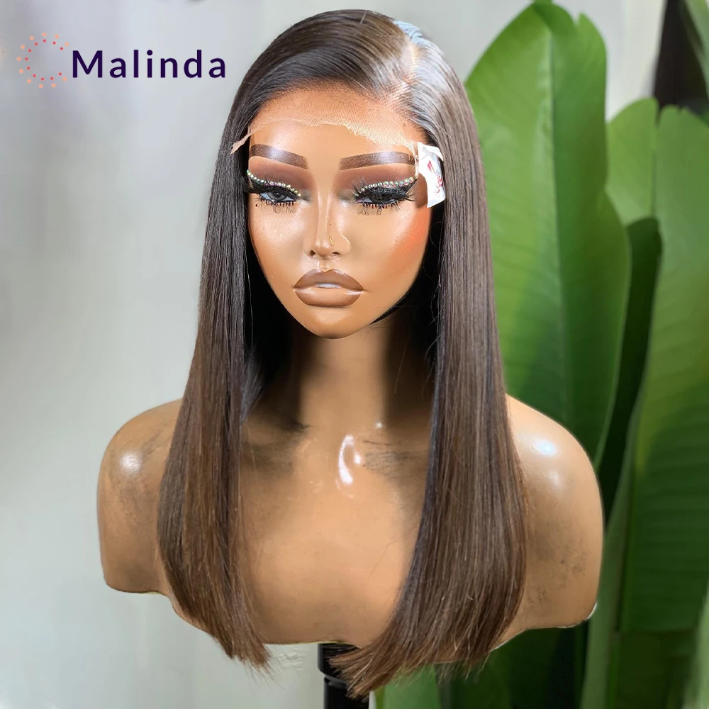 

Straight 13x4 Transparent Lace Front Glueless Wig Pre plucked Human Hair Ready To Go Highlight Ombre 1b/4 Colored Human Hair Wig