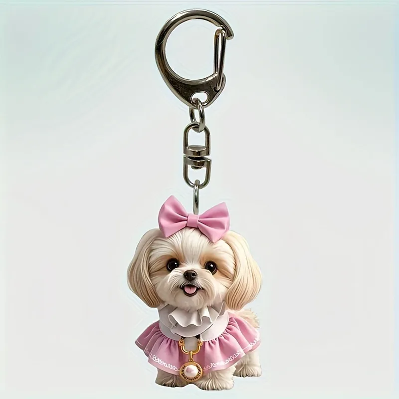 

Acrylic Creative Pink Skirt Dog Hanging Ornament Car Parts Interior Decoration Car Pendant