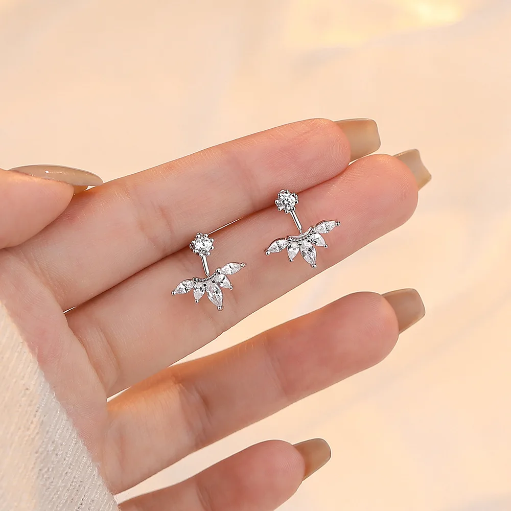 Moissanite Detachable Ear Jackets Earring 925 Sterling Silver Lab Diamond Reversible Stud Earrings for Women Front & Back Brinco