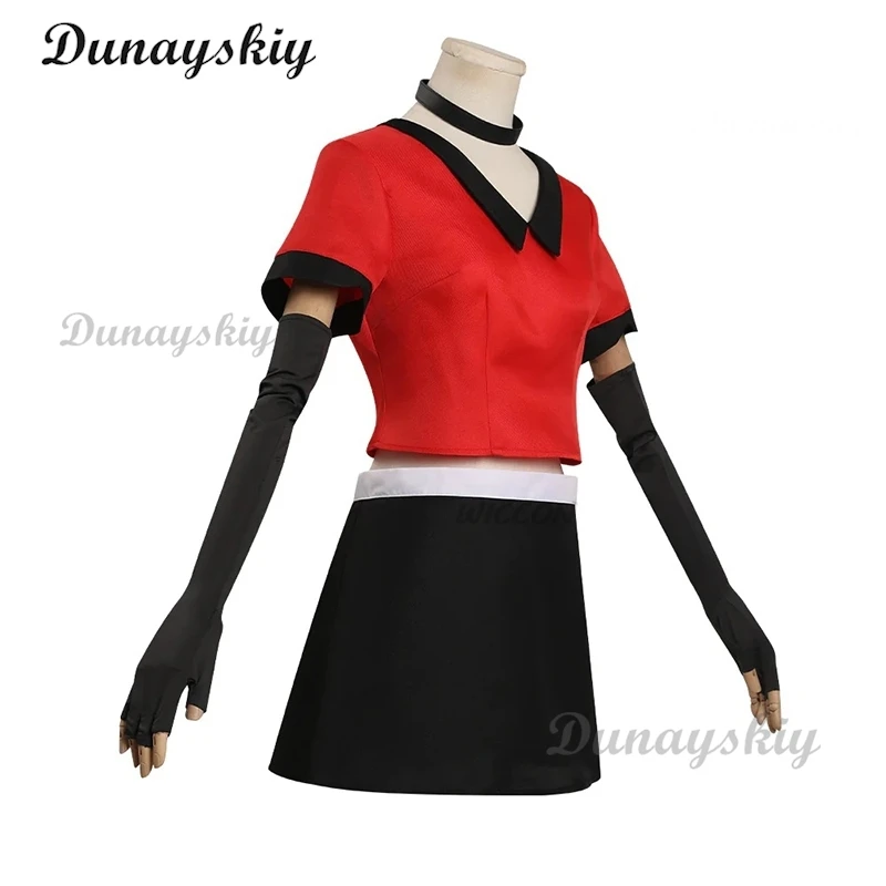 

Anime Charlie Morningstar Cosplay Hazbin Cos Hotel Fantasia Costume Disguise for Adult Women summer Uniform dress Halloween Suit