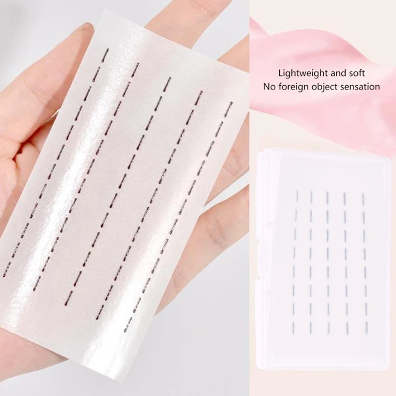 NEW 200Pcs/BoxGlueless Fake Eyelashes Self Adhesive Strip Line Waterproof Reusable Glue-Free Eyelash Glue Strip False Eyelashes