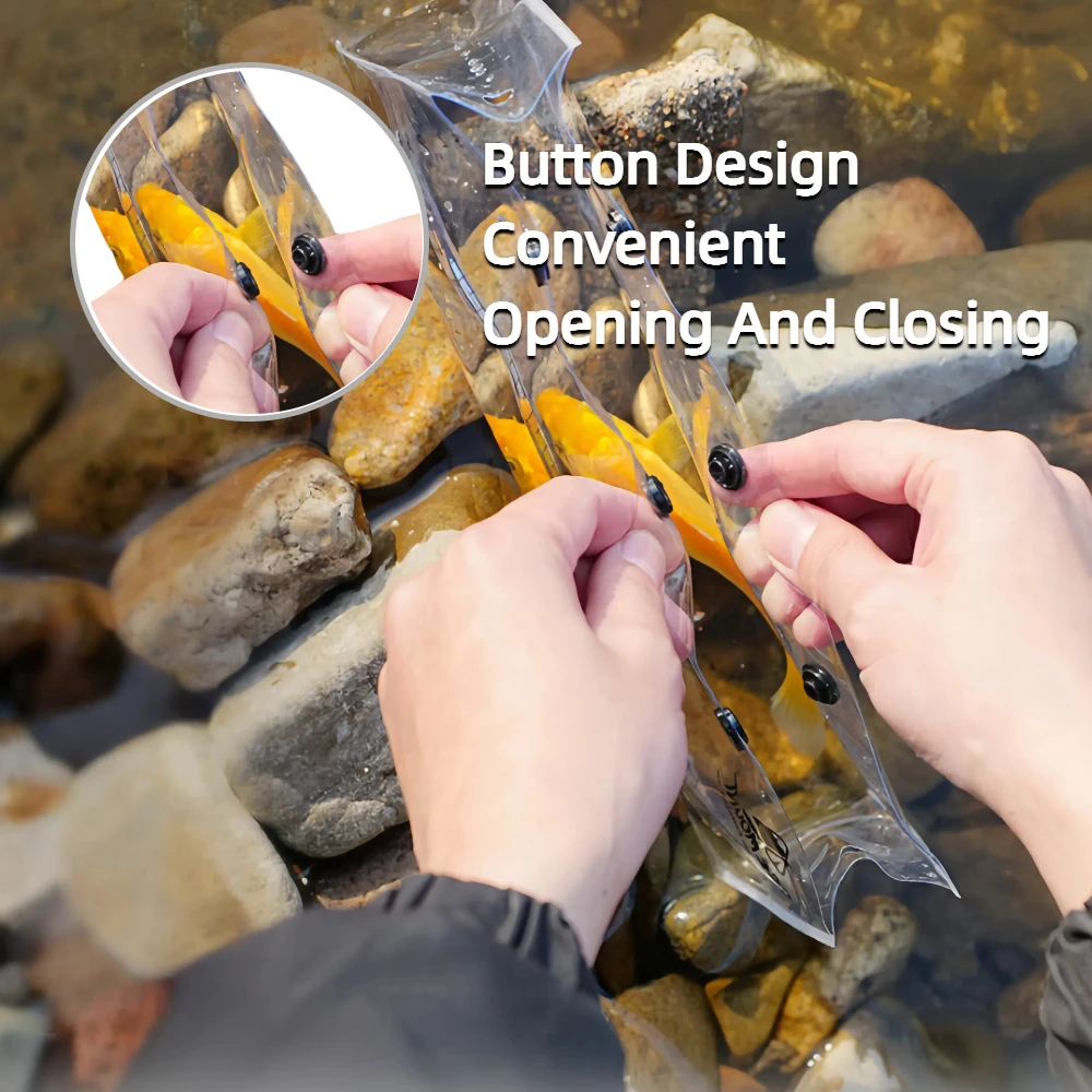 Transparent Pvc Bait Bag Outdoor Bait Fishing Bag With Convenient Snap Design, Transparent Uv Scale, Foldable Observation Bag