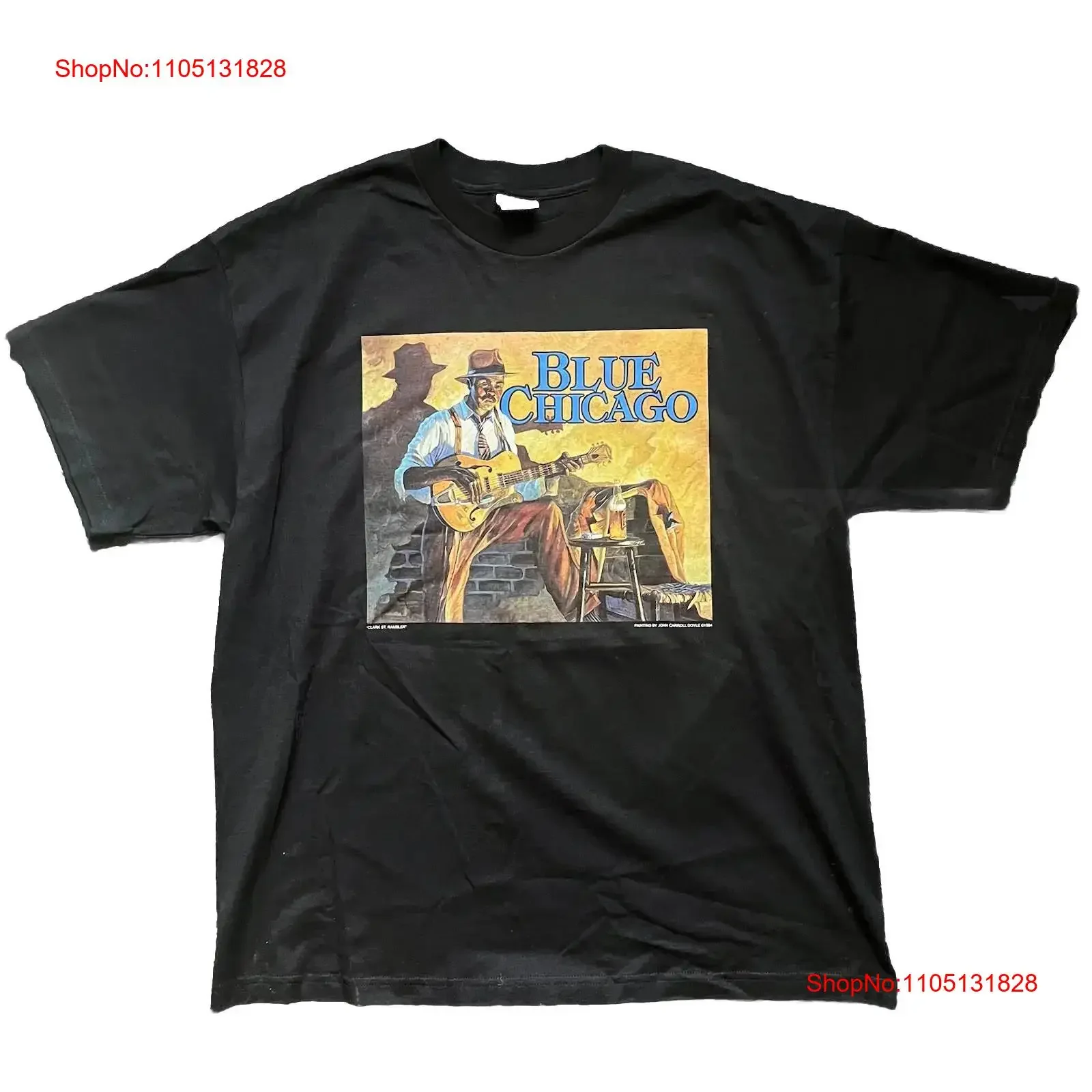 

Черная футболка NWOT Blue Chicago Clark St Rambler John Carroll Doyle, 2XL, винтажная стираная уличная одежда унисекс, мягкая дышащая мужская футболка