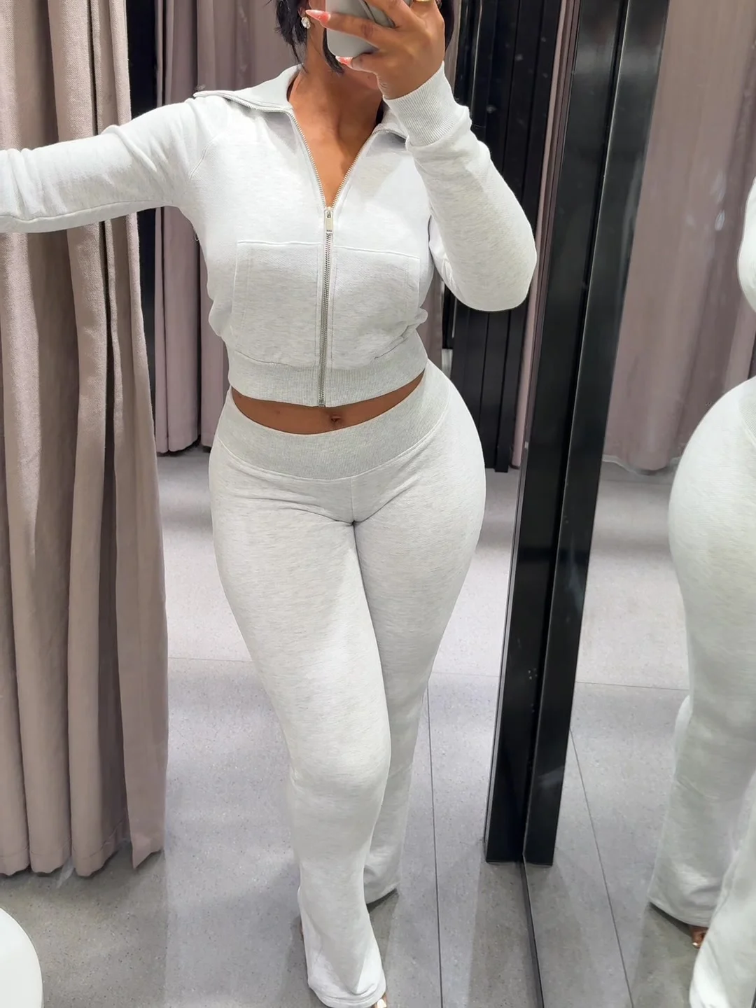 

Широкие брюки, комплекты из 2 предметов для женщин, куртка с капюшоном и длинными рукавами, пальто, брюки, женский костюм, осень 2024, женская одежда