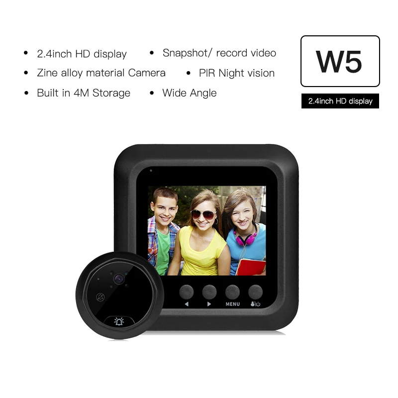 Wired can be photographed and video recording intelligent all-metal material cat eye doorbell camera infrared night vision 2.4’