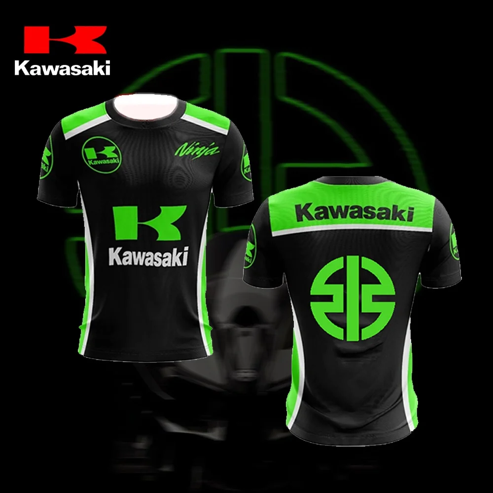 

Kawasaki Summer New Quick Drying Breathable Fashion Sports Adult and Children's Mountain Off Road Cycling Short Sleeved T-shirt