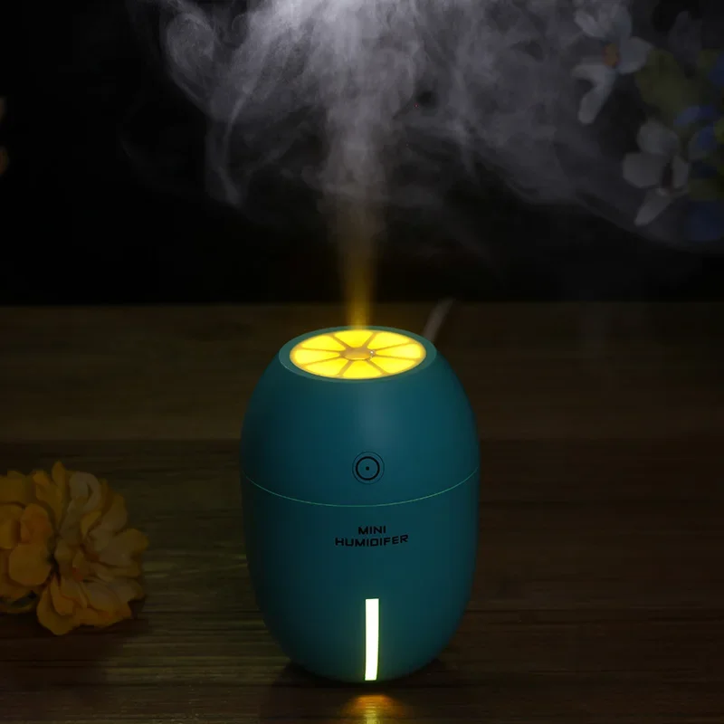 New 180ML Lemon Mini USB Portable Ultrasonic Humidifier 5V LED Light Air Purifier Mist Maker