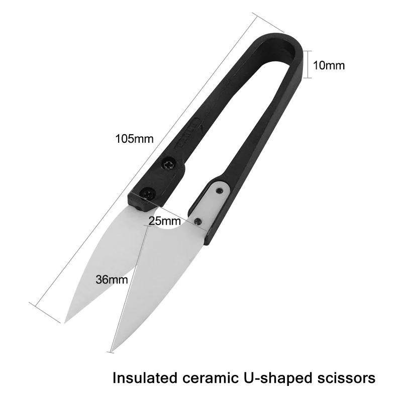 TE-P2 Phone Repair Insulation Ceramic Scissors High Hardness Non Conductive Battery Cable Cutter Electronic Repair Hand Tools