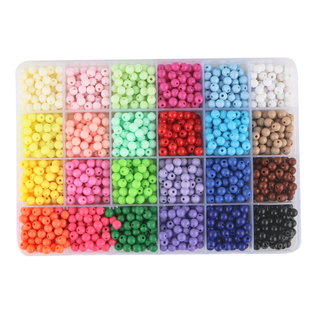 6/8/10/12/14/16MM Round Acrylic Beads Loose Spacer Beads For Jewelry Making DIY Charms Bracelets Necklace Accessory