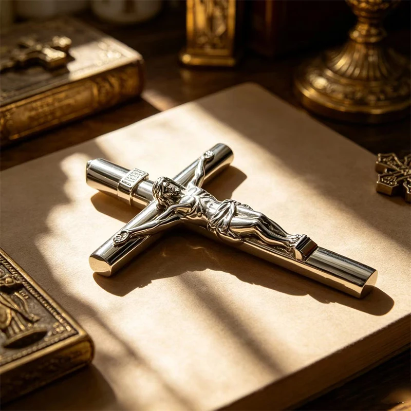 

Metal Crucifix Jesus Cross Writing Pen Religious Catholic Christian Gift Gold Silver Bronze Office School Stationery Supplies
