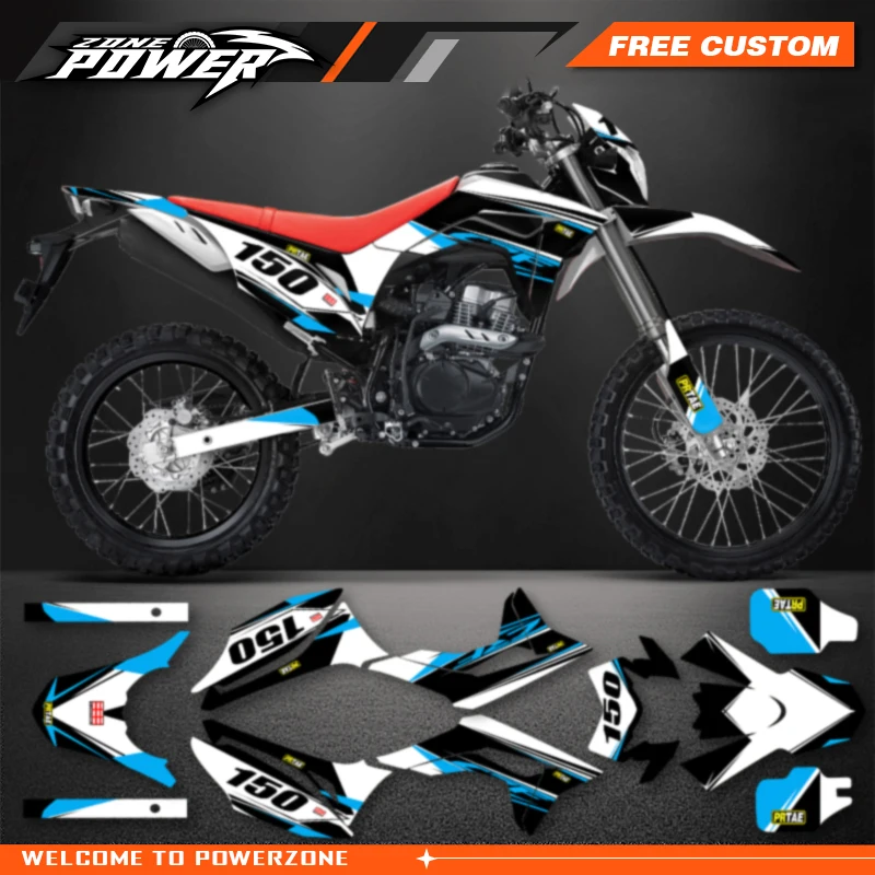 Powerzone Motorcycle Graphic Decal Stickers Kits For Honda CRF150L 2018 2019 2020 2021 Number Name Customize 004