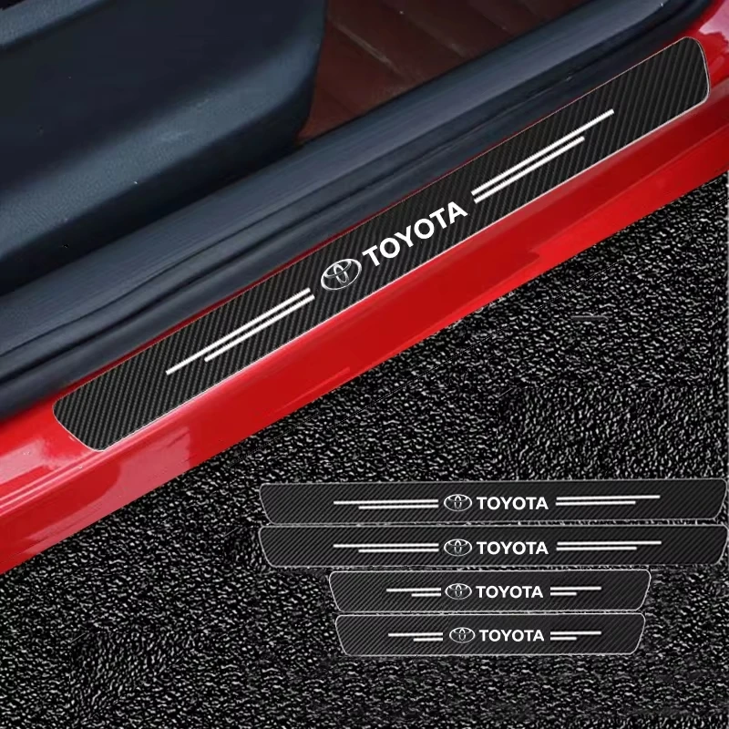 Auto-Türschwellen-Anti-Kratz-Klebeband, wasserdichter Aufkleber, Kohlefaser-Autoaufkleber für Toyota Camry Corolla C-hr Rav4 Yaris