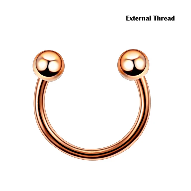 10Pcs G23 Titanium Bal Spike Hoefijzer Ring Interne Draad & Extermal Draad Neus Hoop Septum Oor Helix Kraakbeen Wenkbrauw ring
