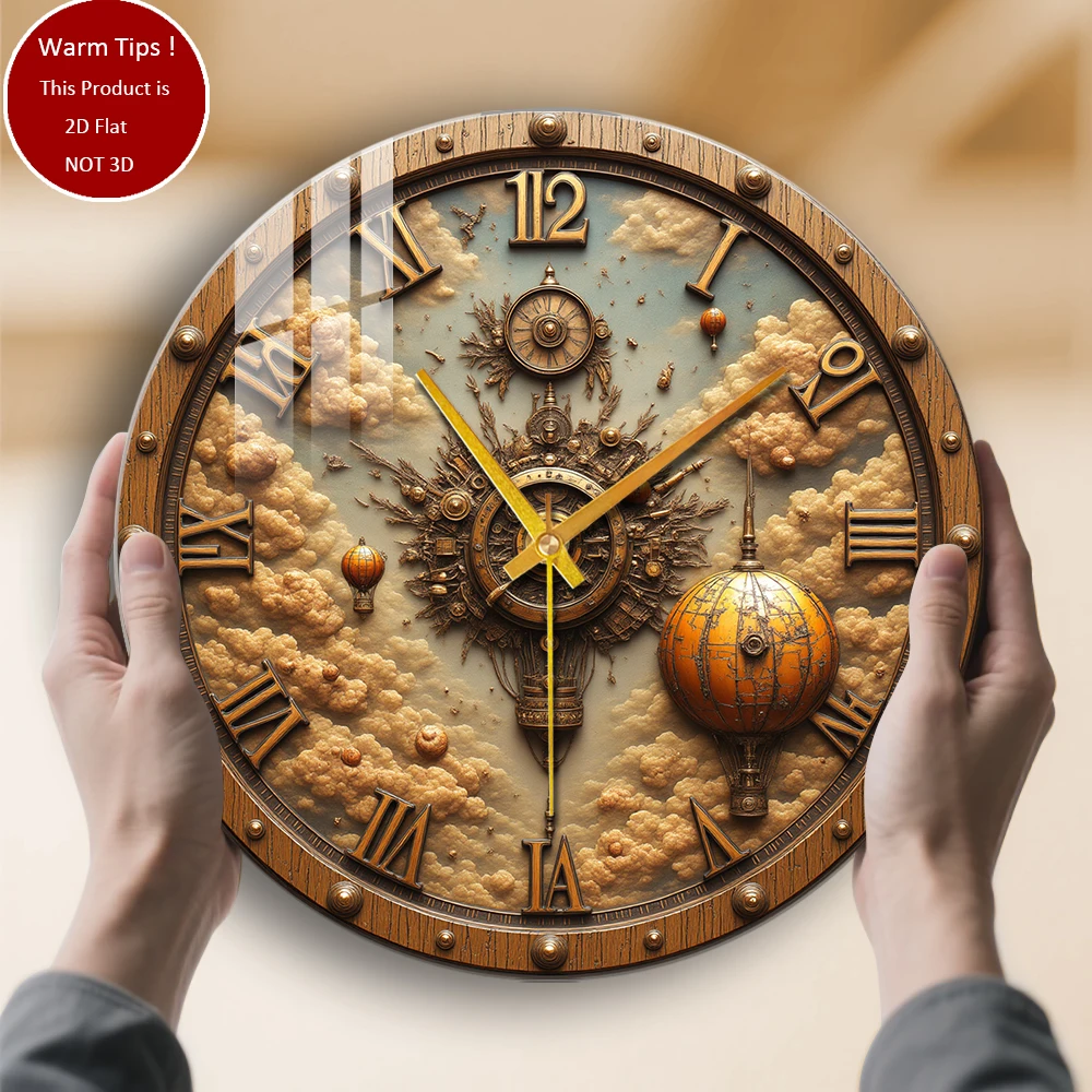 

Настенные часы из закаленного стекла, винтажные часы с глобусом из воздушного шара, подходящие для декора стен или настольного дисплея в любом месте