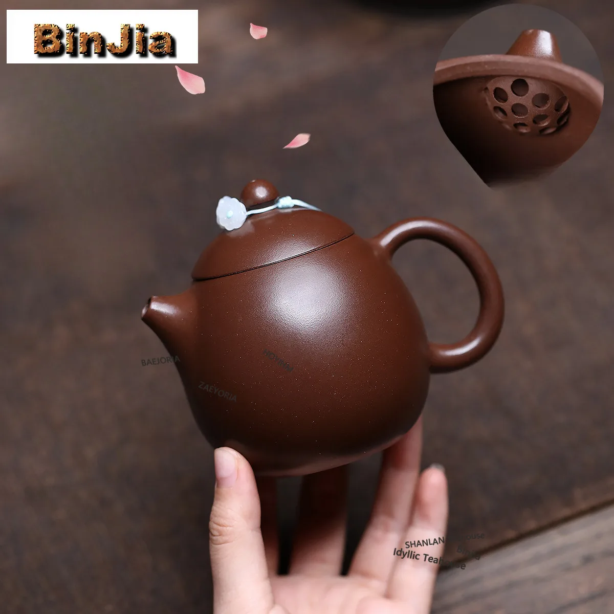 BAEJORIA 240ml Creative Yixing Purple Clay Teapots Handmade Dragon Egg Pot Raw Ore Purple Mud Kettle With Strainer Zisha Tea Set