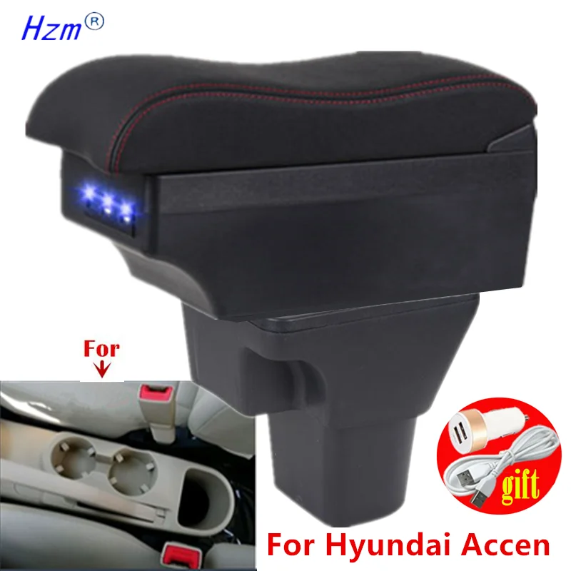 Für Hyundai Accent Armlehnenbox Für Hyundai Accent Verna Auto-Armlehnenbox Aufbewahrungsbox Innenraum-Spezifisches Nachrüst-Autozubehör